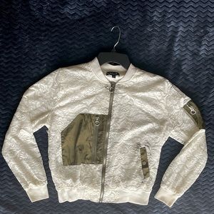 Lacey Olive green cropped zip-up